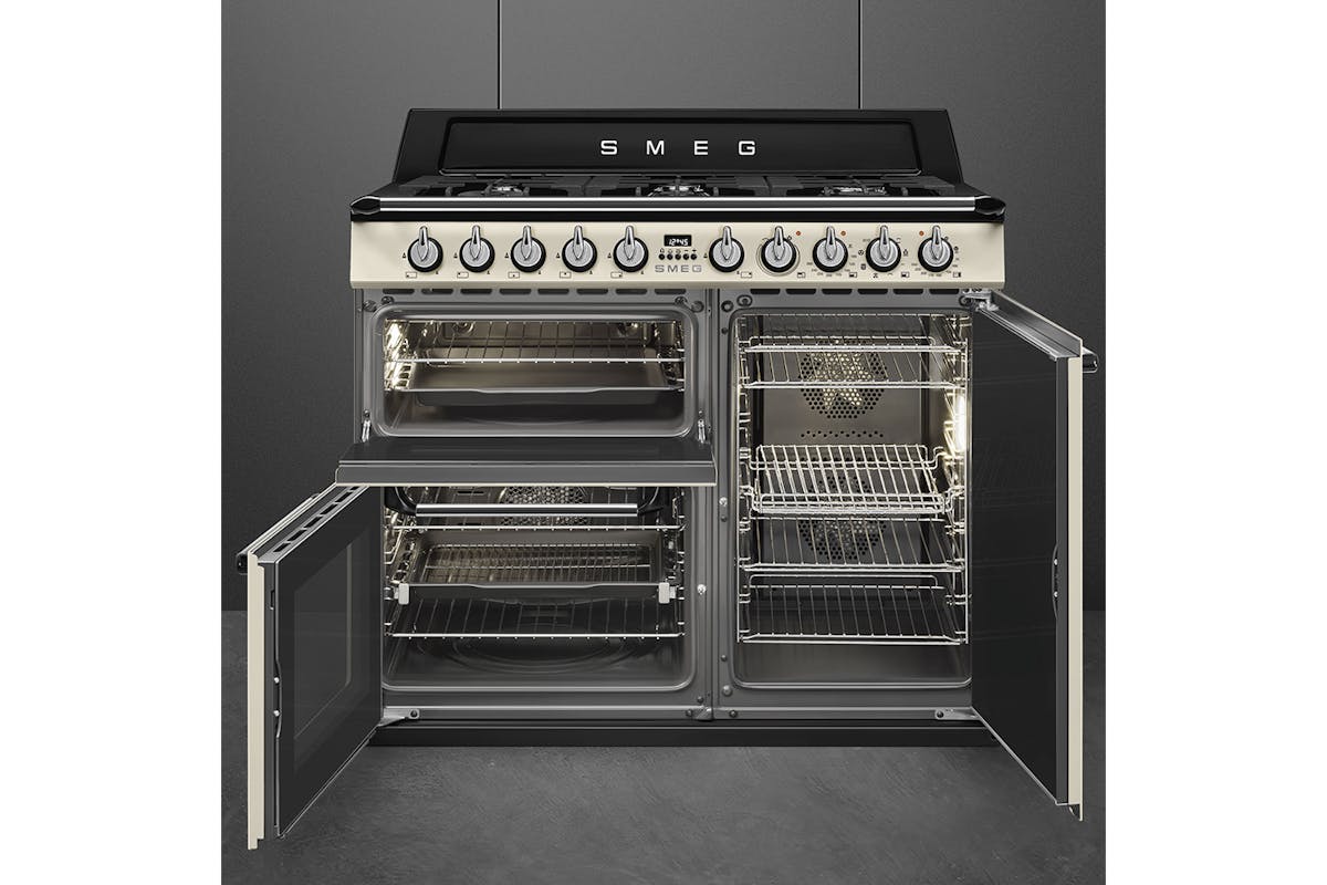 Smeg 100cm Dual Fuel Range Cooker | TR103P | Cream-6