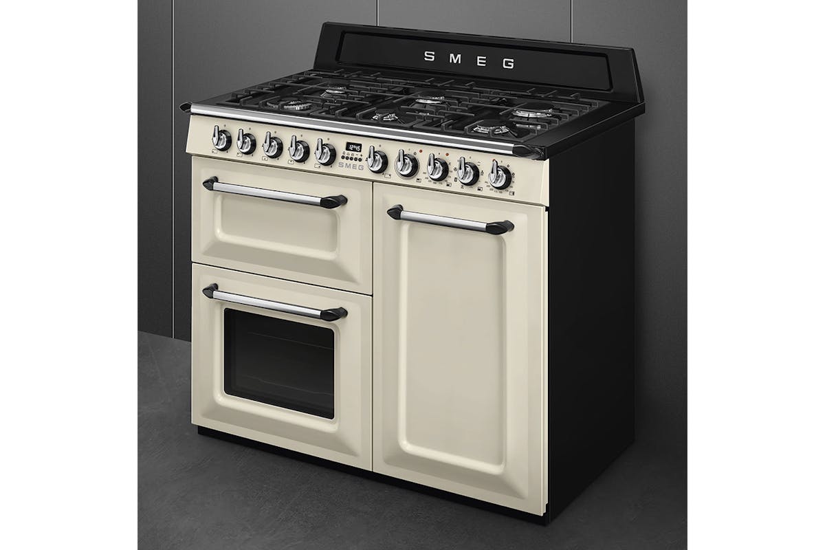 Smeg 100cm Dual Fuel Range Cooker | TR103P | Cream-2