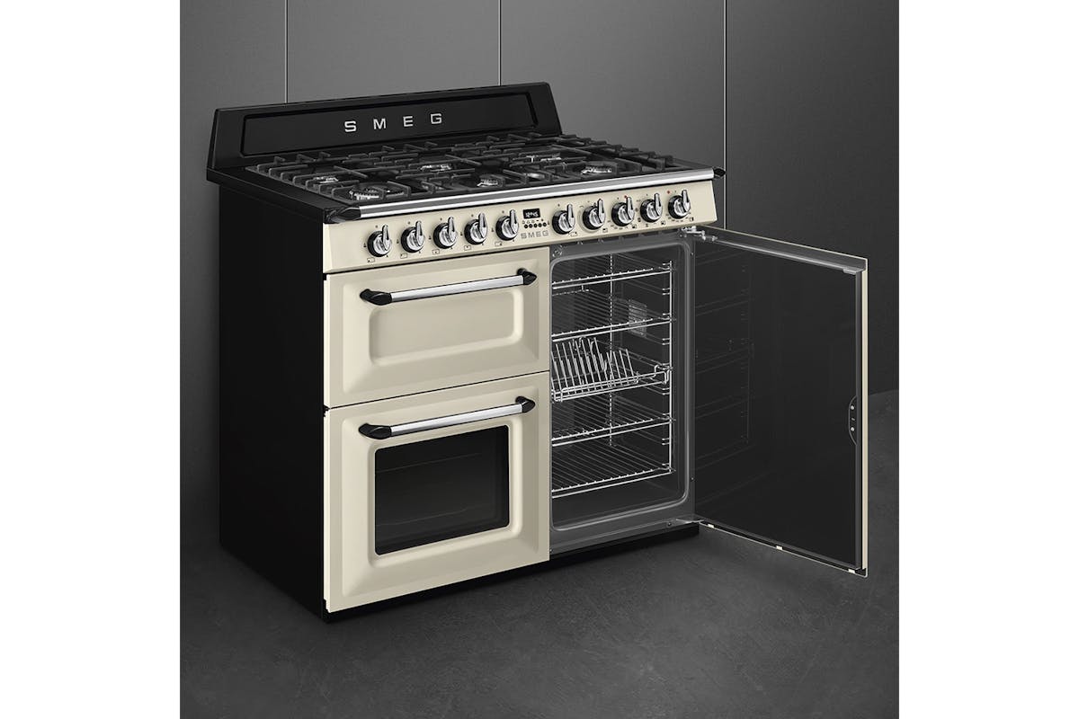 Smeg 100cm Dual Fuel Range Cooker | TR103P | Cream-7