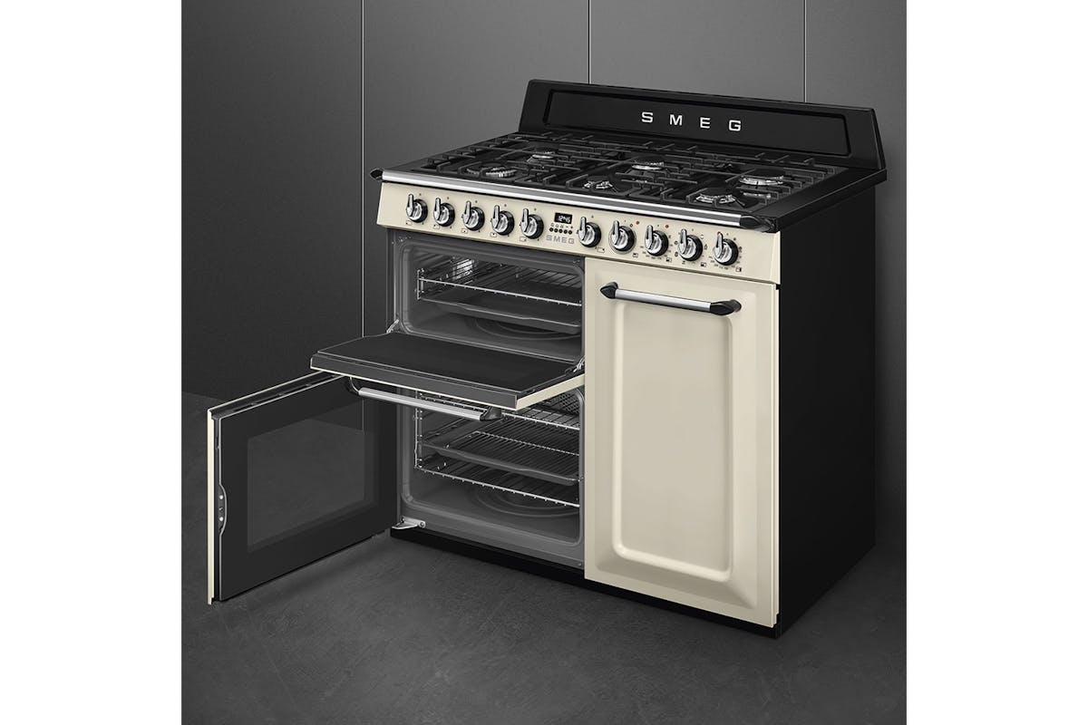 Smeg 100cm Dual Fuel Range Cooker | TR103P | Cream-8