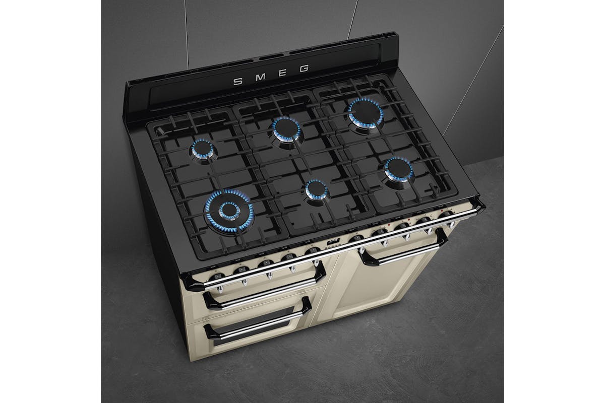 Smeg 100cm Dual Fuel Range Cooker | TR103P | Cream-9