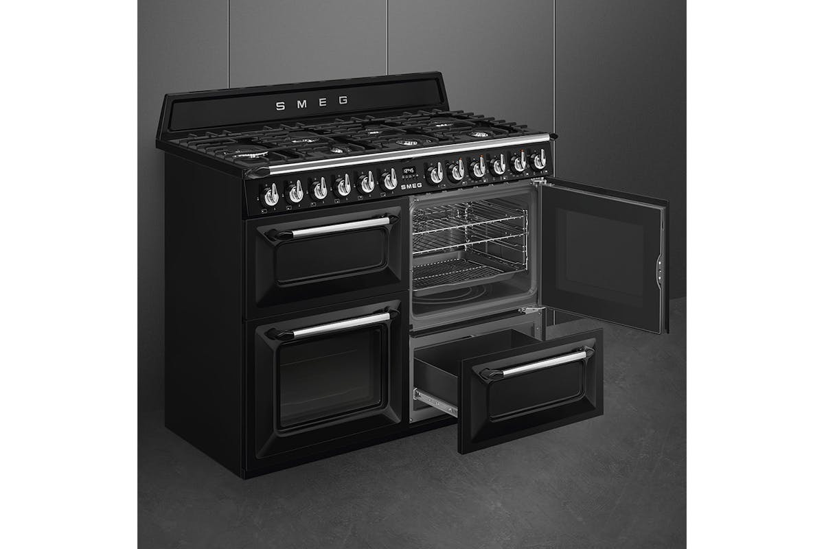 Smeg 110cm Dual Fuel Range Cooker | TR4110BL1 | Gloss Black-5