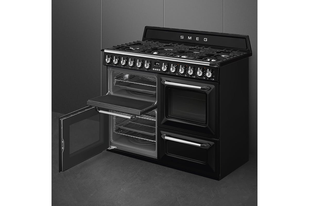 Smeg 110cm Dual Fuel Range Cooker | TR4110BL1 | Gloss Black-6