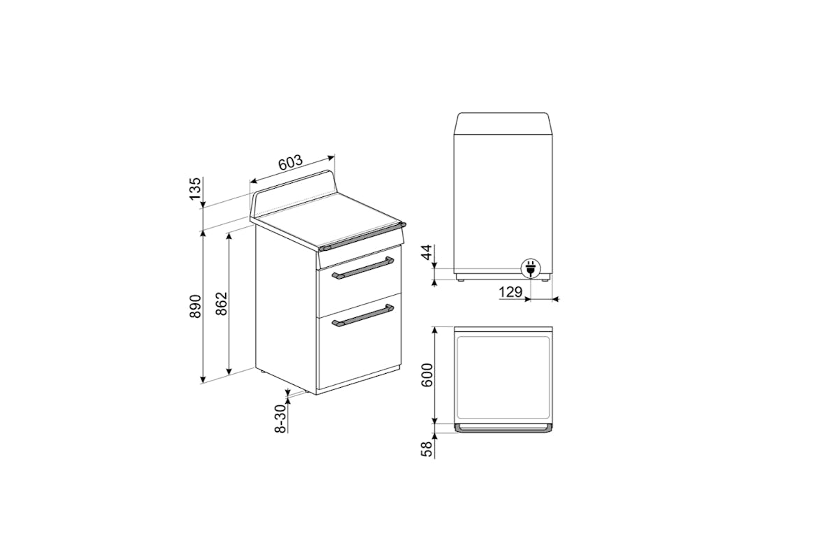 Smeg 60cm Victoria Electric Cooker | TR62IP2 | Cream-3