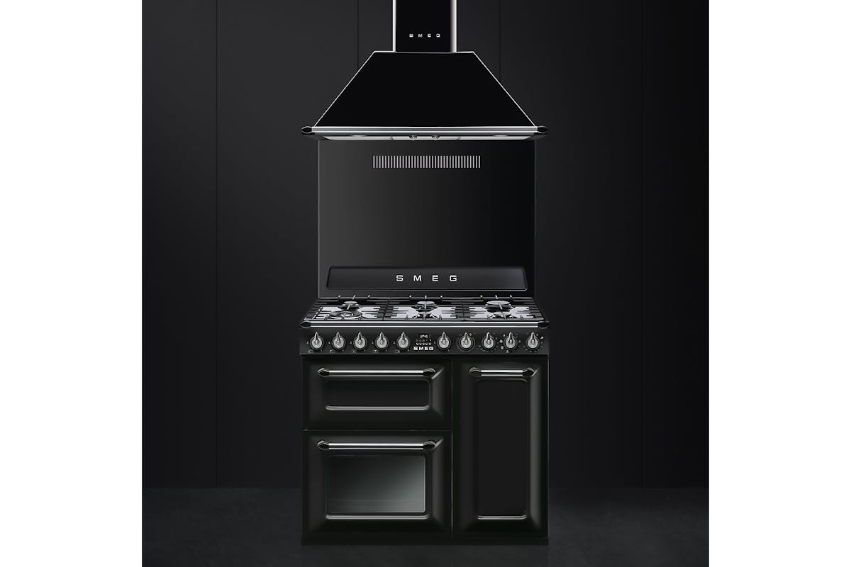 Smeg 90cm Dual Fuel Range Cooker | TR93BL | Black-4