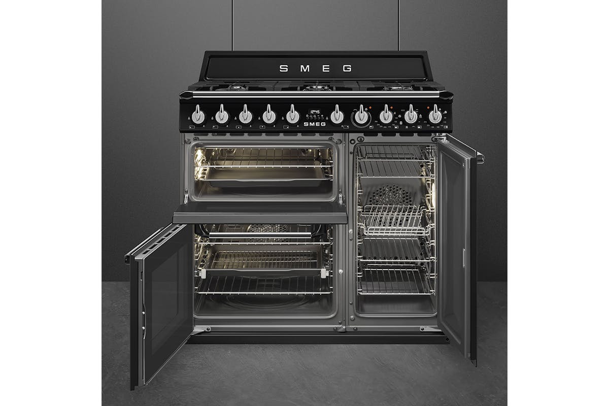Smeg 90cm Dual Fuel Range Cooker | TR93BL | Black-15