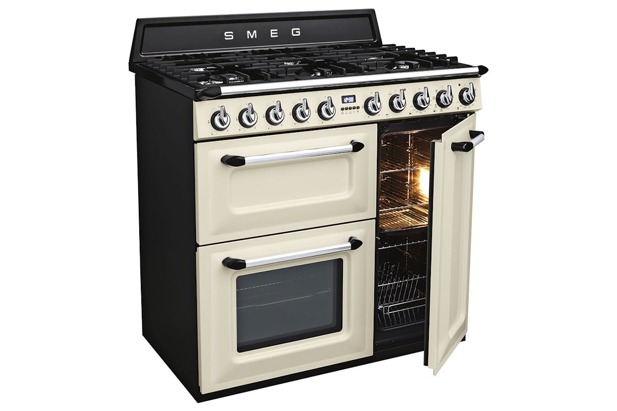 Smeg 90cm Dual Fuel Range Cooker | TR93P | Cream-4