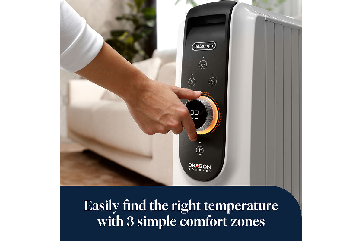 De'Longhi Dragon 5 Connect Oil Filled Radiator Heater | TRD51025WIFI | White-3