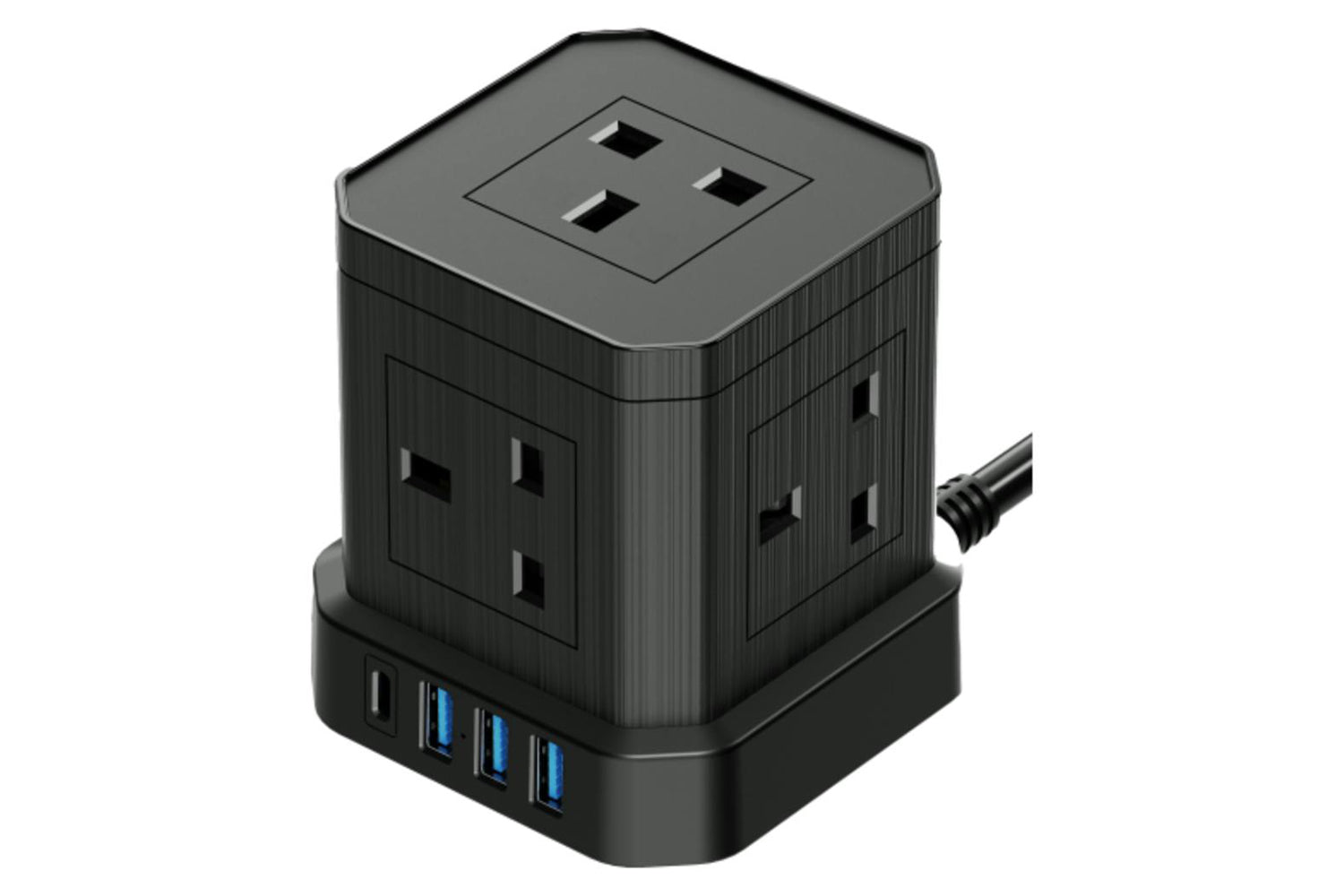 Homeline Mini Power Tower with USB & Type-C Port | Black