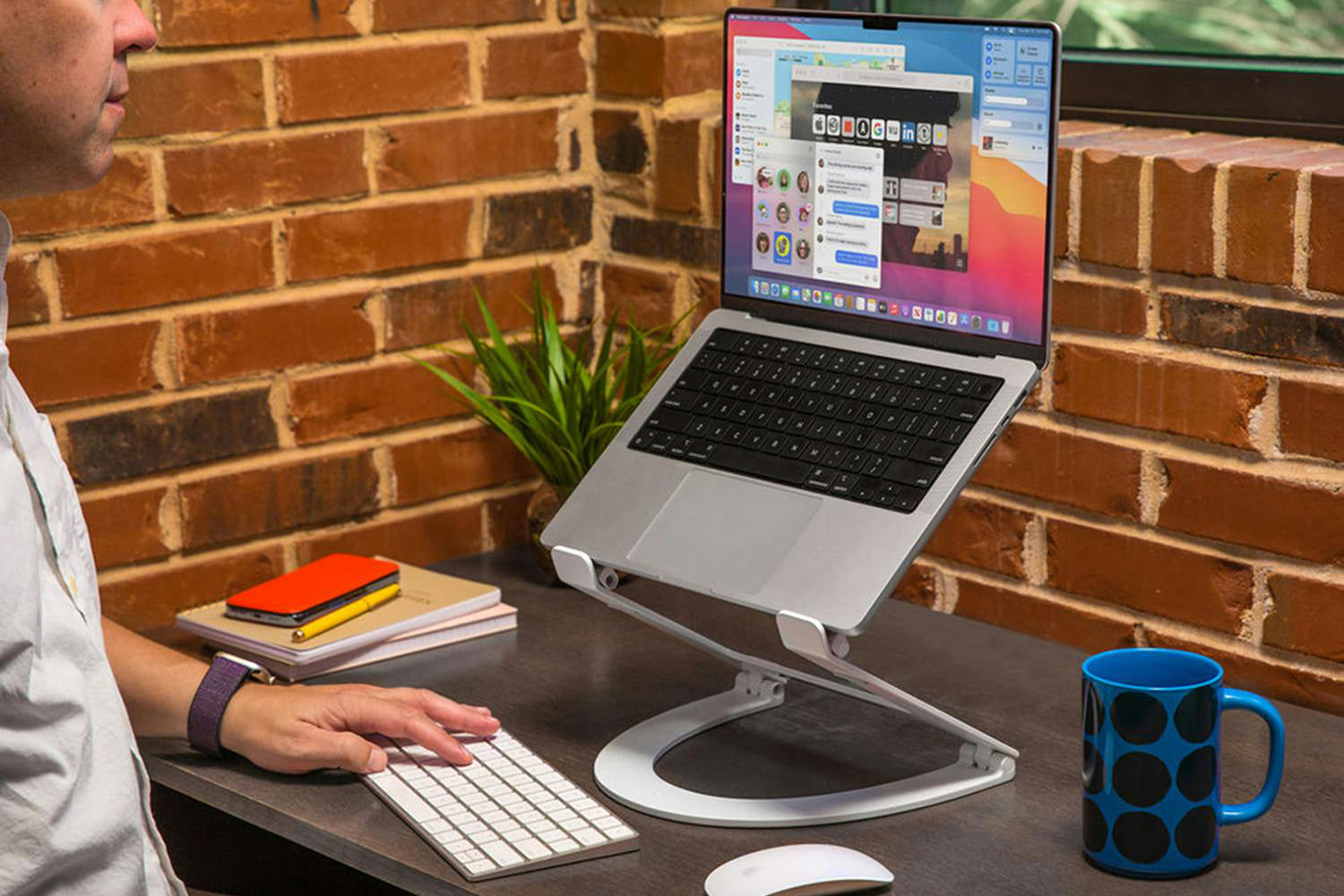 Twelvesouth Curve Flex Laptop Stand | White-5