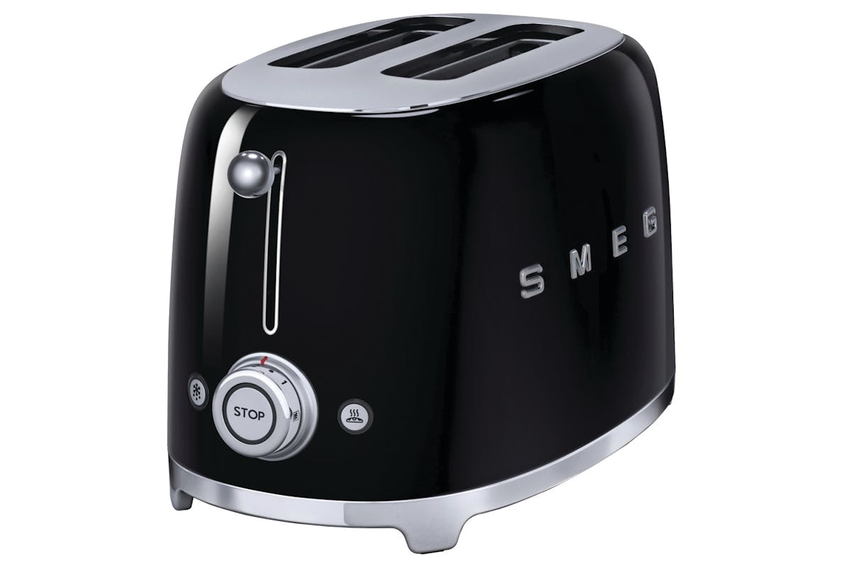 Smeg 50's Retro Style Aesthetic 2 Slice Toaster | TSF01BLUK | Black-2
