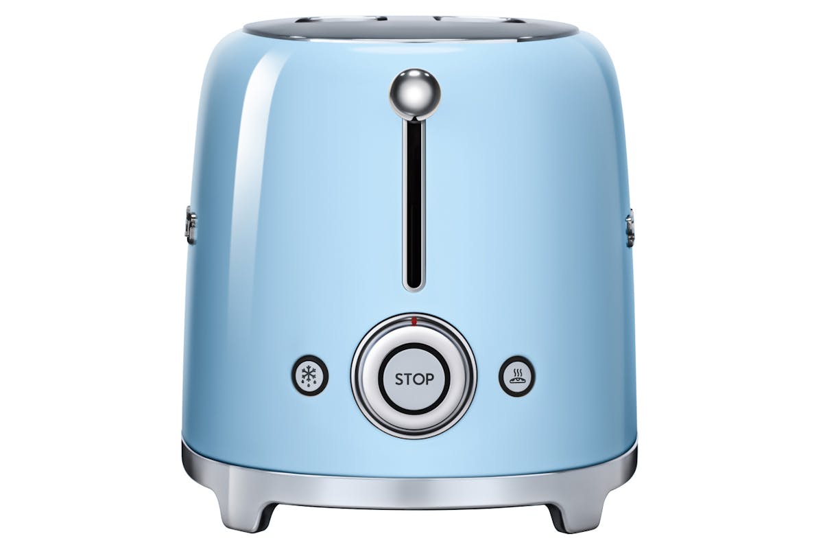 Smeg 50's Retro Style Aesthetic 2 Slice Toaster | TSF01PBUK | Pastel Blue-2