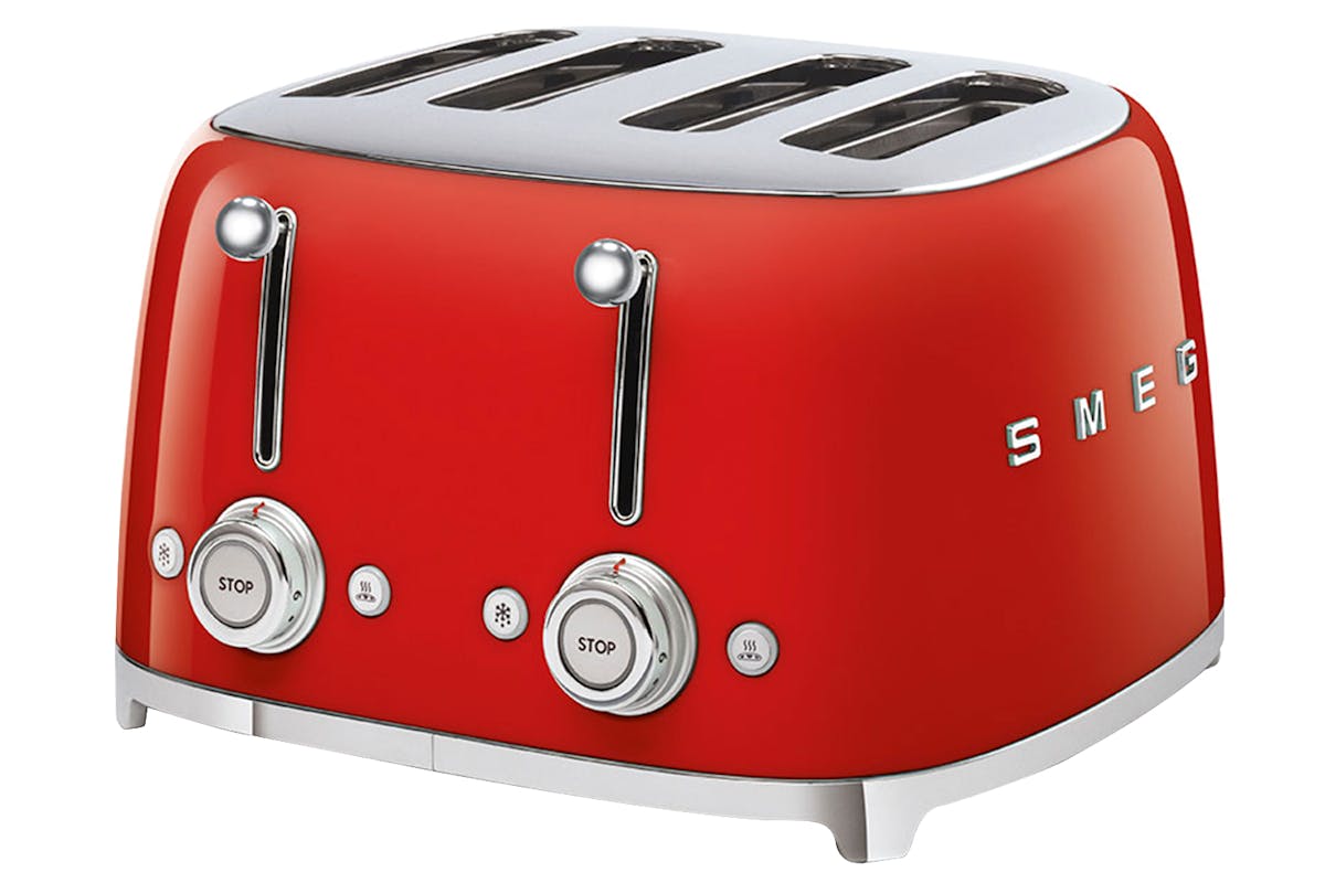 Smeg 50's Retro Style Aesthetic 4 Slice Toaster | TSF03RDUK | Red-2