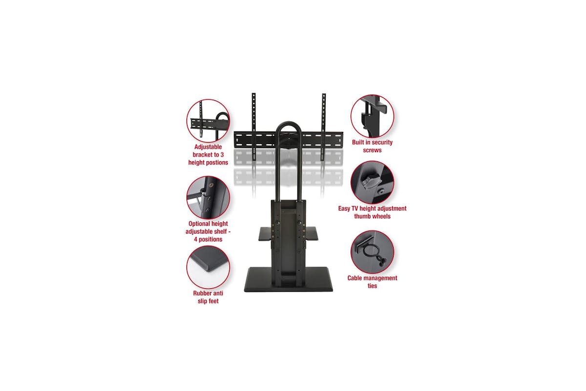 TTAT 600mm Pedestal TV Stand | Black-3