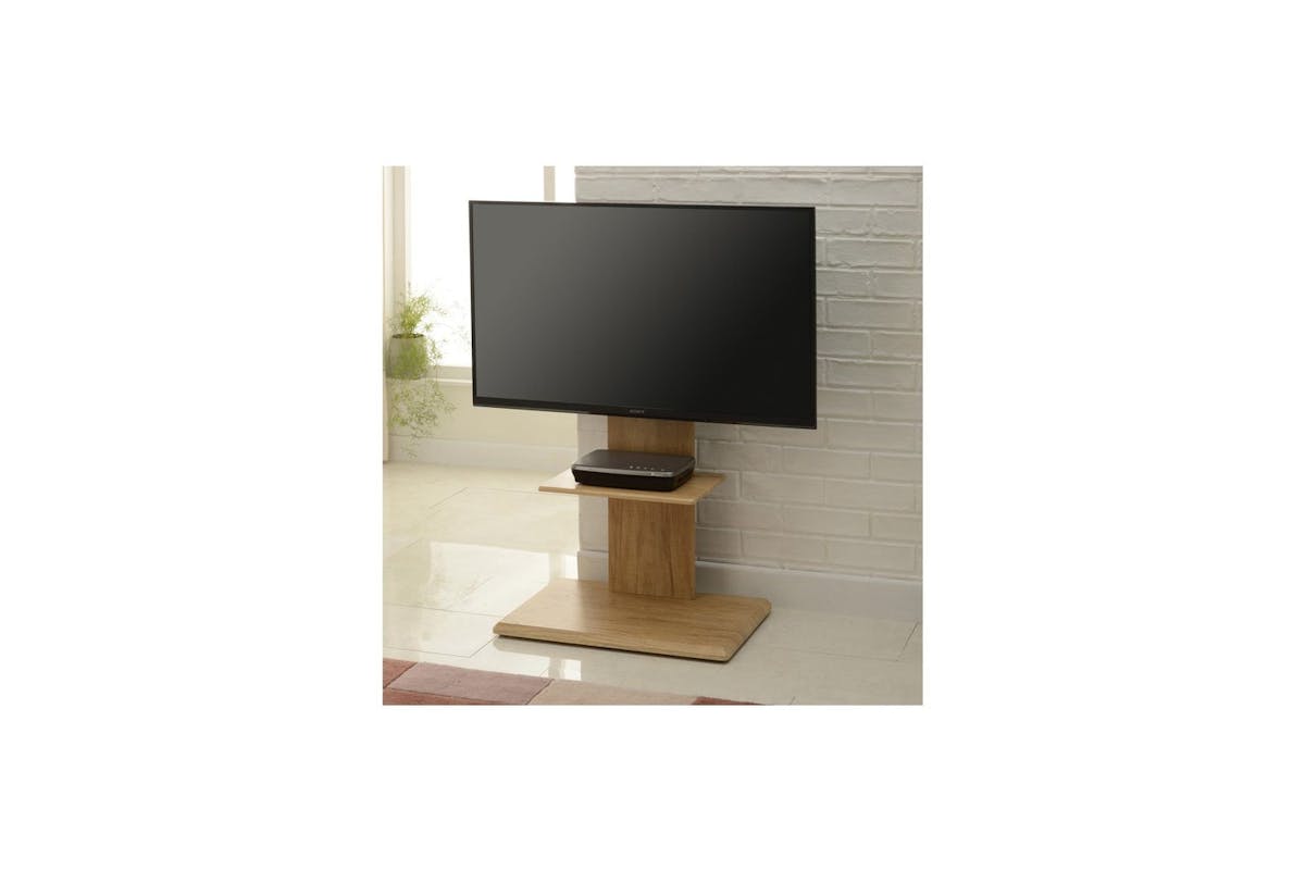 TTAT 600mm Pedestal TV Stand | Oak-4