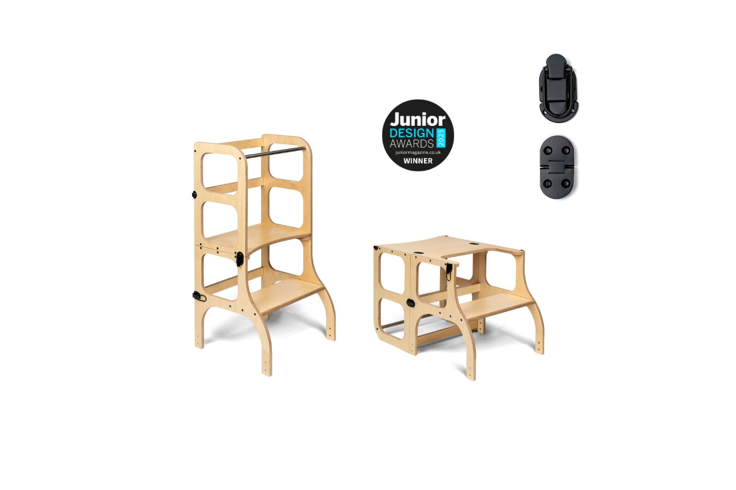 Ette Tete Helper Tower Table Stepnsit Wooden Black Clasps | Helper Tower | Baltic Birch Plywood