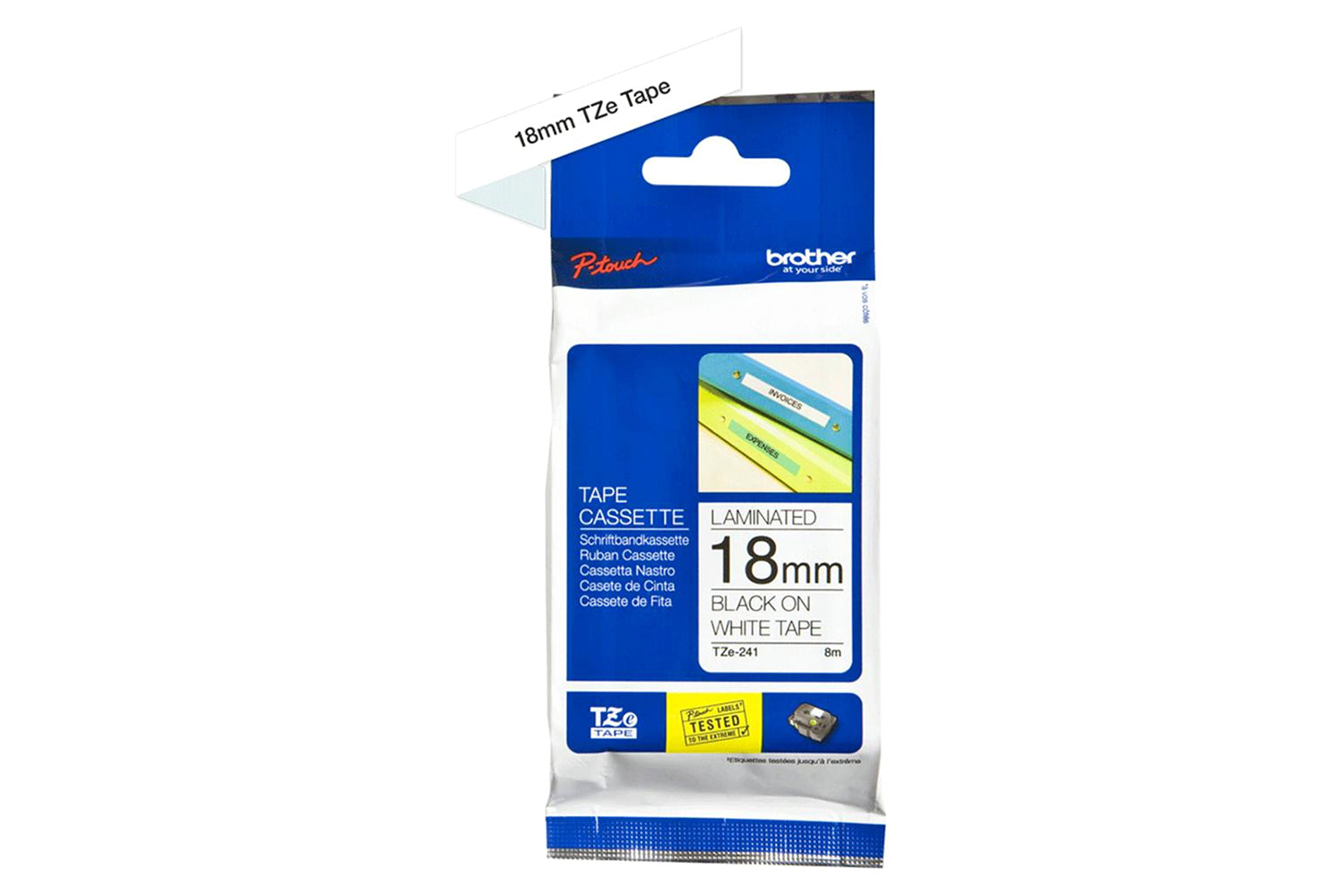 Brother TZe-241 18mm Labelling Tape Cassette | Black on White-3