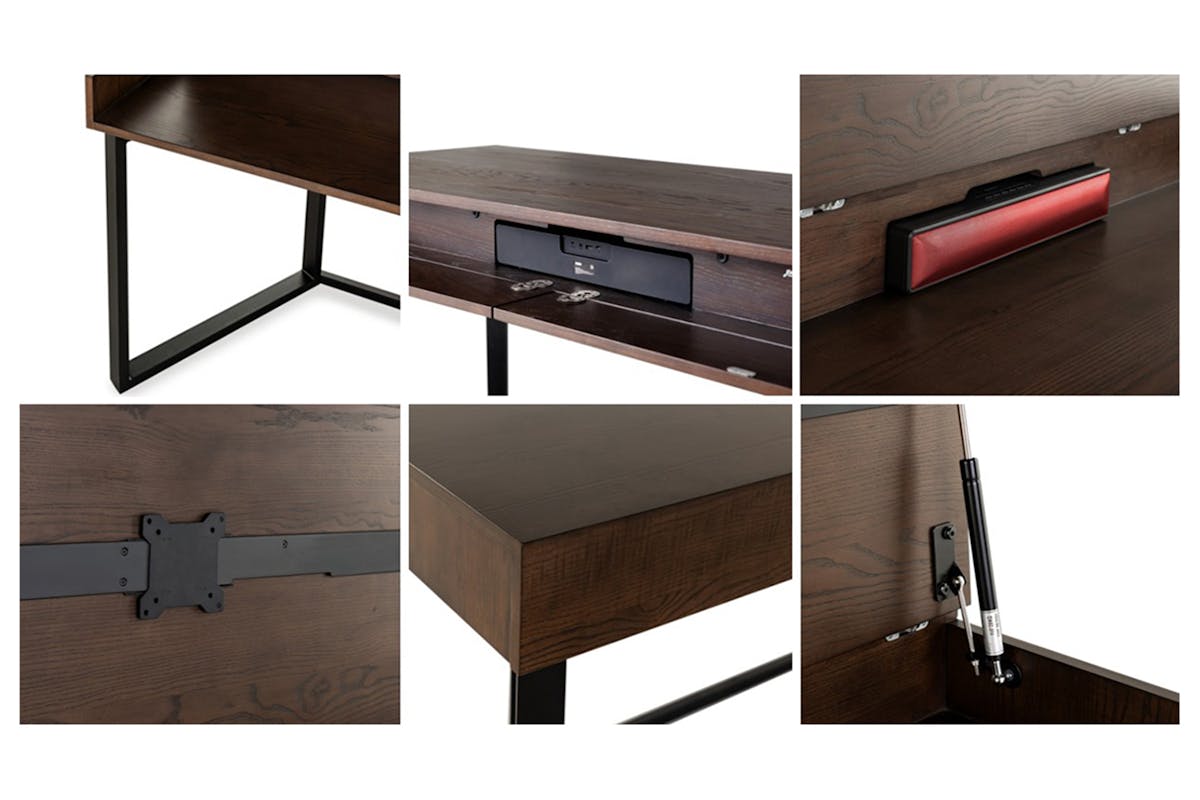 Transformer Desk | Dark Walnut/Black-3