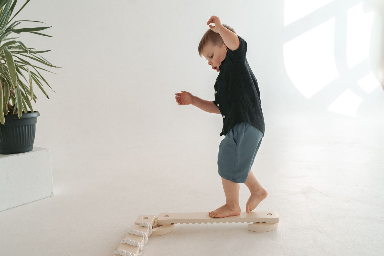 Ette Tete Balance Beam Tipitoo Solo Ivory White Lines | Balance Beam | Wood | Kids-10