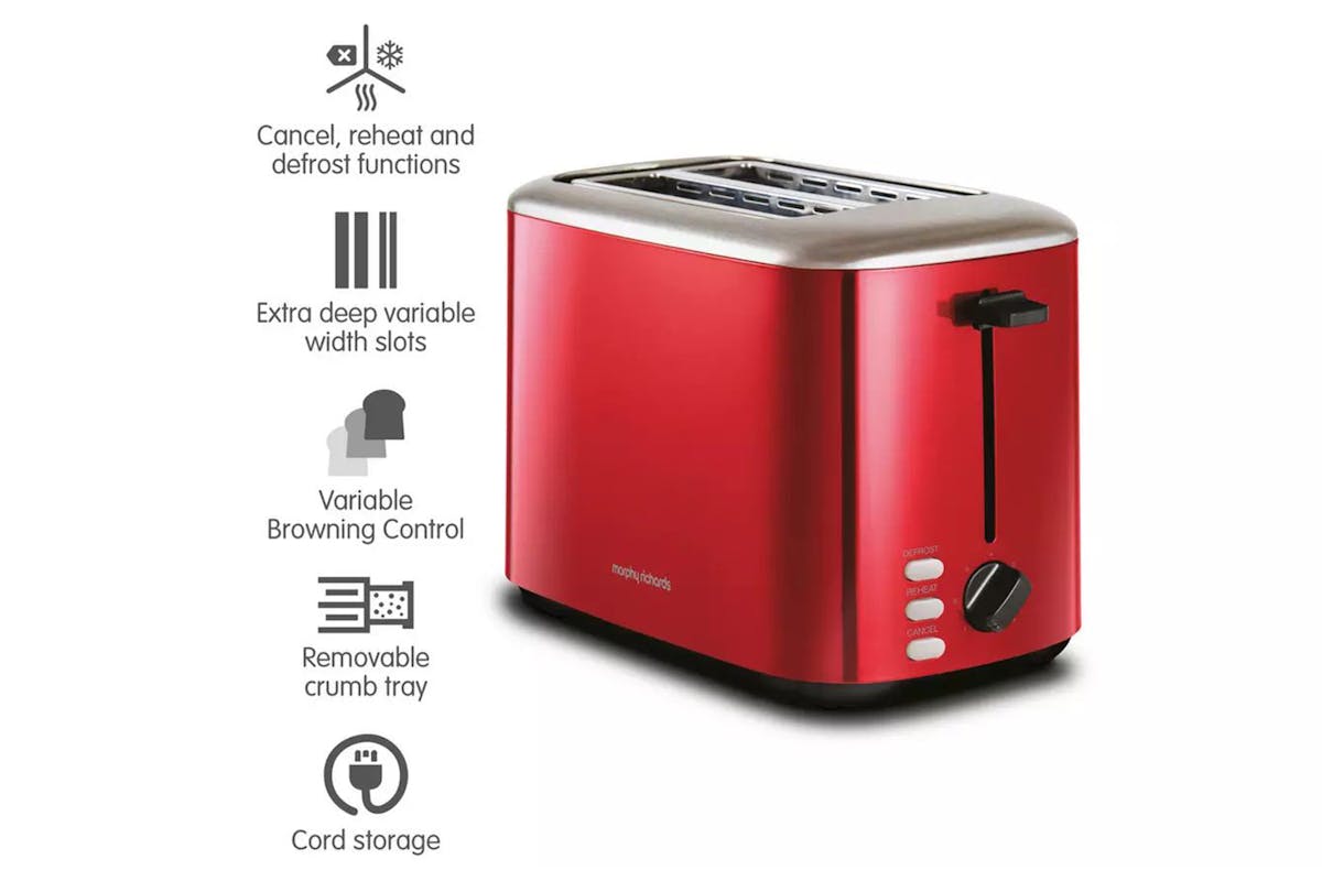 Morphy Richards Equip 2 Slice Toaster | 222066 | Red-2
