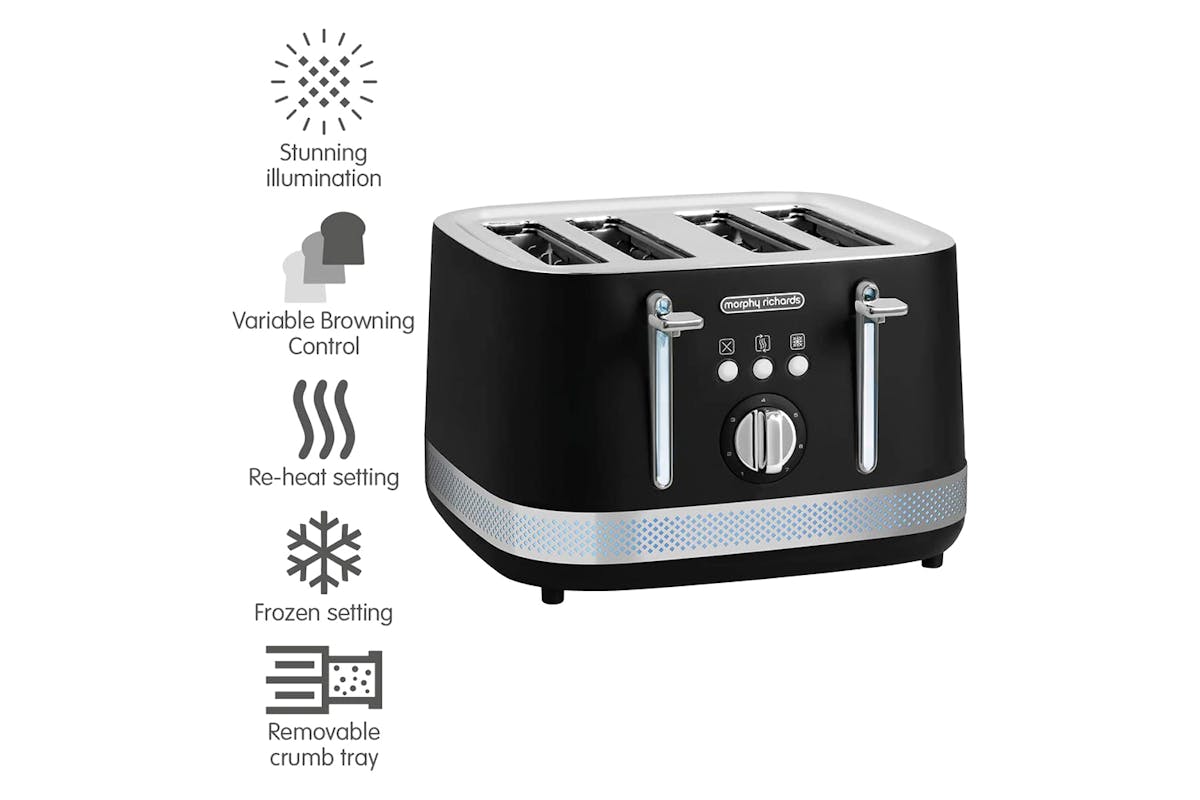 Morphy Richards Illumination 4 Slice Toaster | 248020 | Black-3