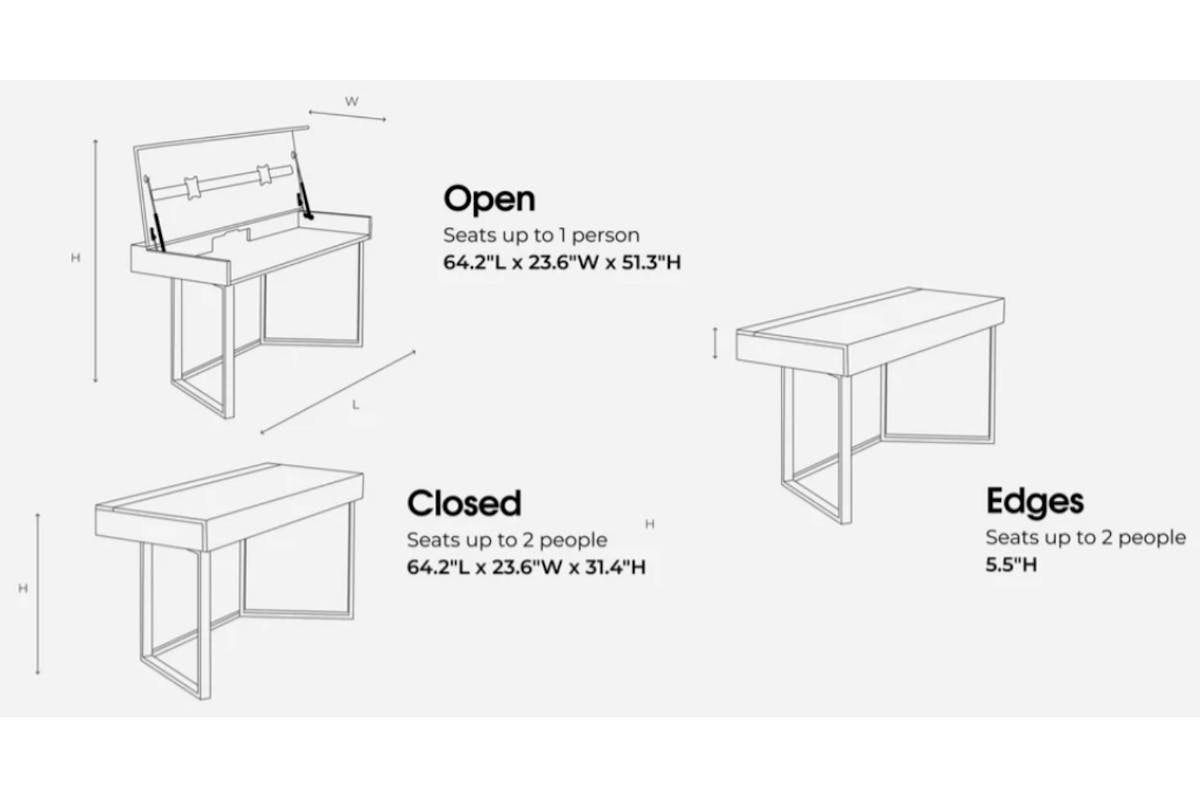 Transformer Table to Desk| Scandinavian Oak/Gold-7