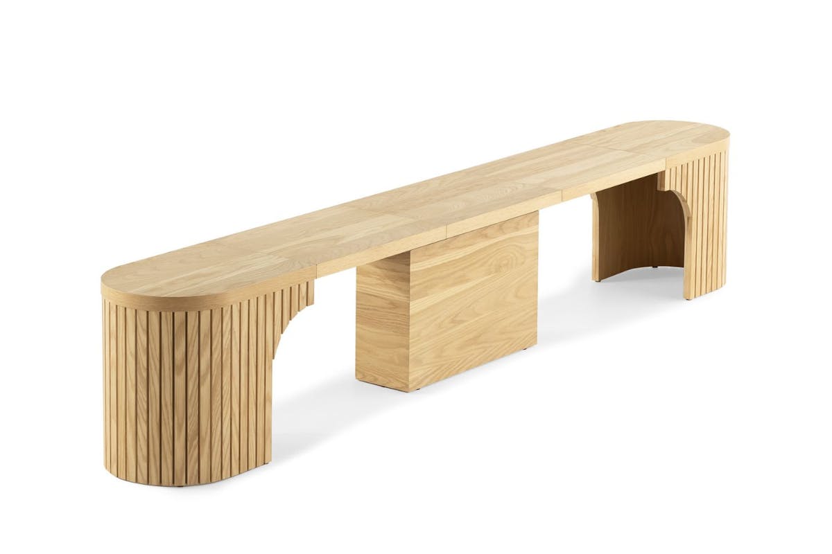 Transformer Round Bench | Scandinavian Oak| Including 3 extension  panels