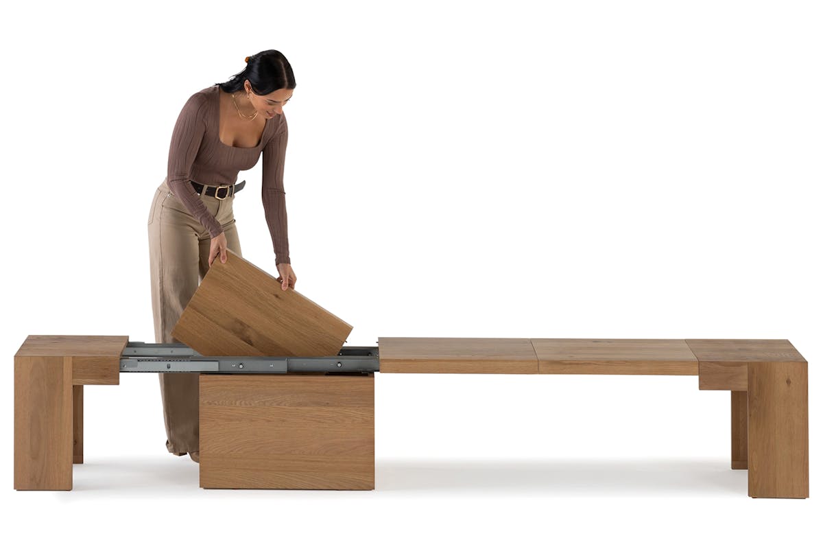 Transformer Bench | Scandinavian Oak | Including 5 extension  panels-6