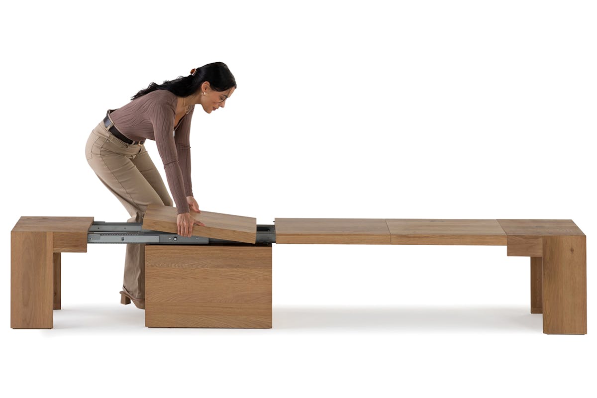 Transformer Bench | Scandinavian Oak | Including 5 extension  panels-5