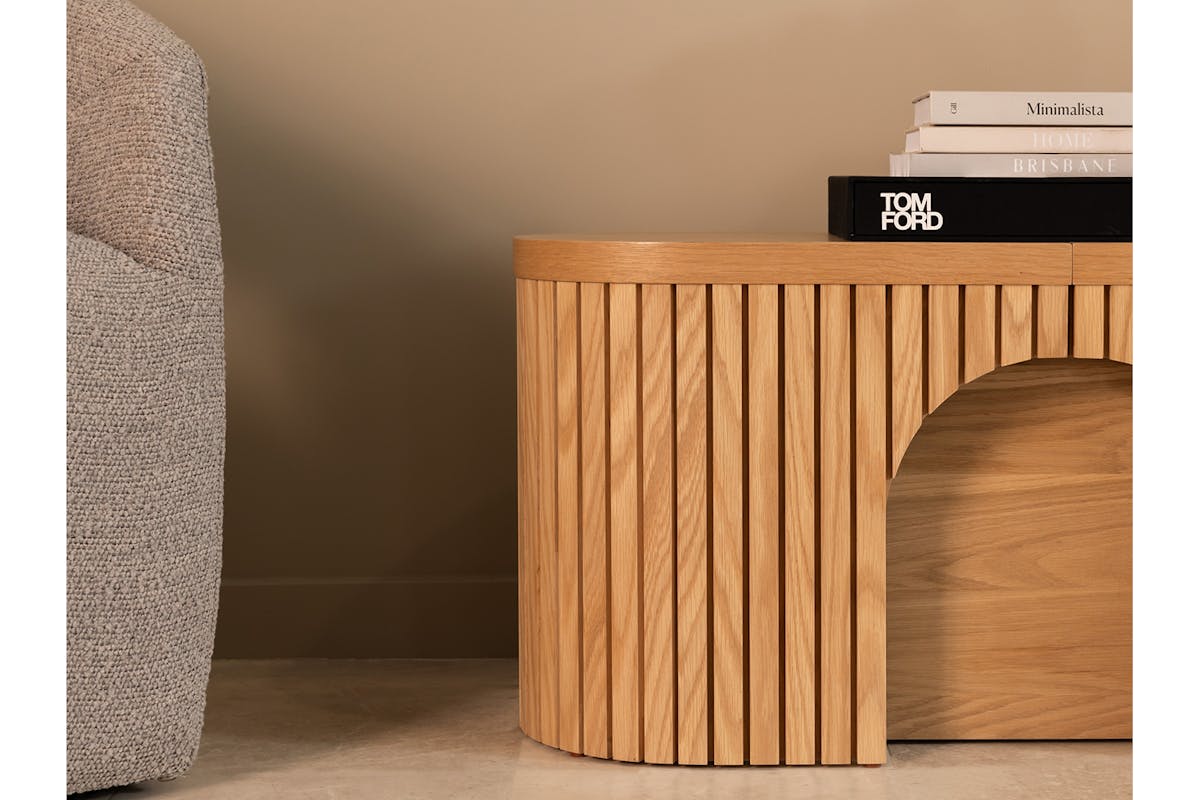 Transformer Round Bench | Scandinavian Oak| Including 3 extension  panels-6