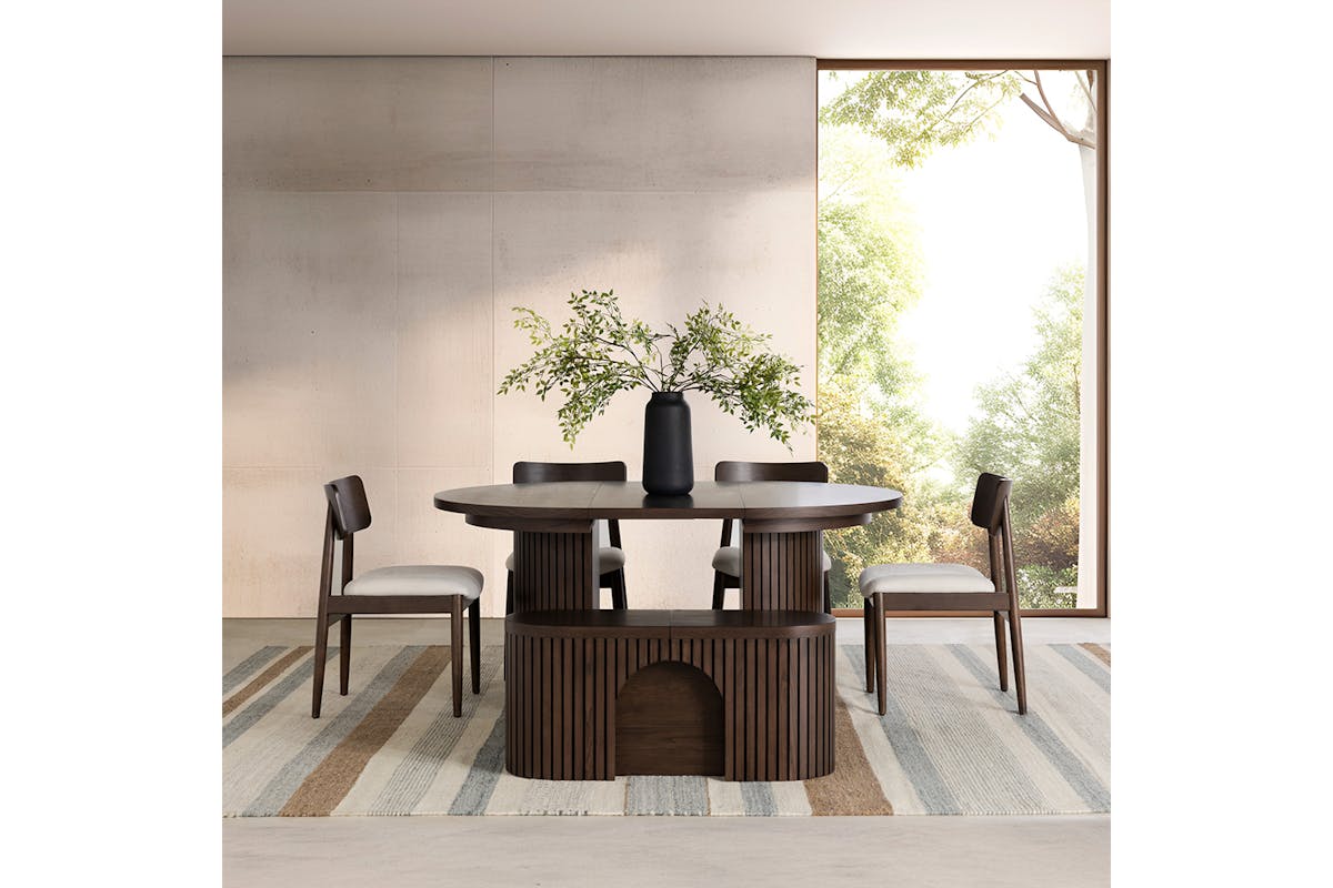 Transformer Round Extending Dining Table | Dark Walnut-6