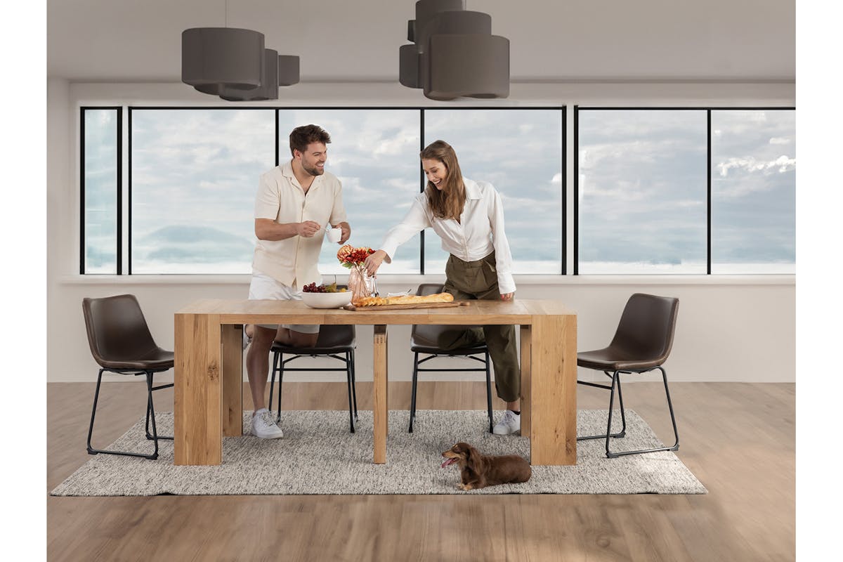 Transformer Rectangular Table | Scandinavian Oak | Including 5 extension  panels-9