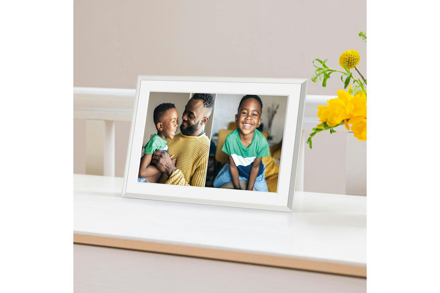 Aura | Uka900-mwht | Wi-fi Connected Carver Mat Clay Digital Photo Frame-2