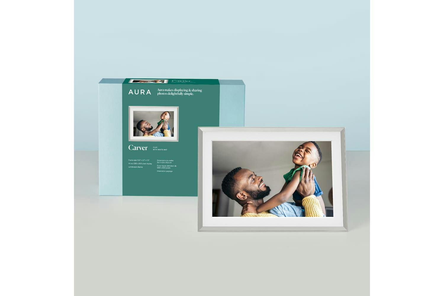 Aura | Uka900-mwht | Wi-fi Connected Carver Mat Clay Digital Photo Frame-8