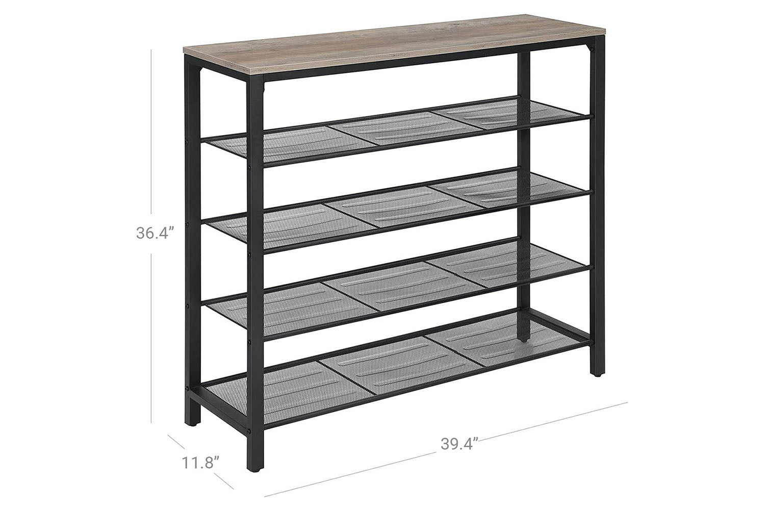 Vasagle Mesh Shelves Shoe Organizer | Greige & Black-5