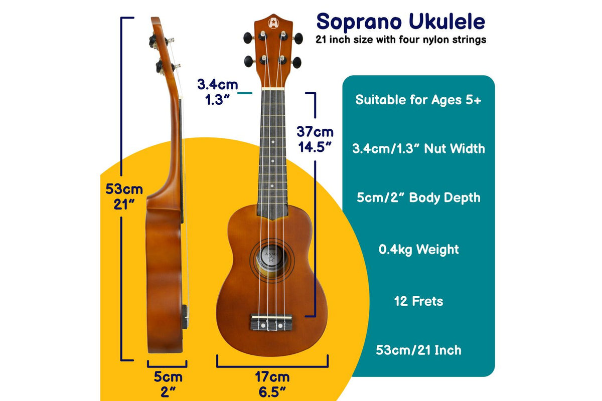 A-star Soprano Ukulele With Bag - Natural-2