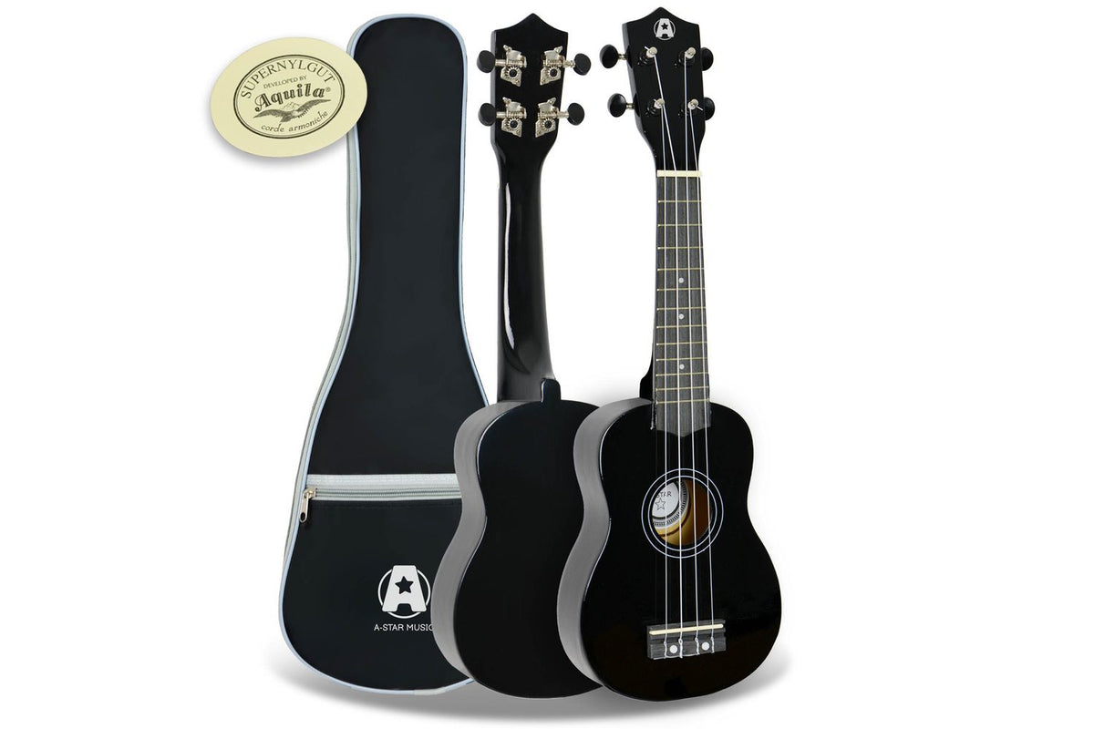 A-star Rocket Series Soprano Ukulele With Bag - Black