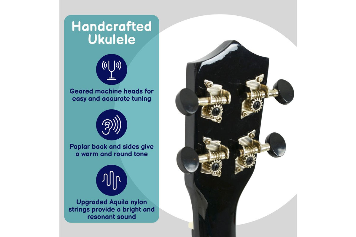 A-star Rocket Series Soprano Ukulele With Bag - Black-4
