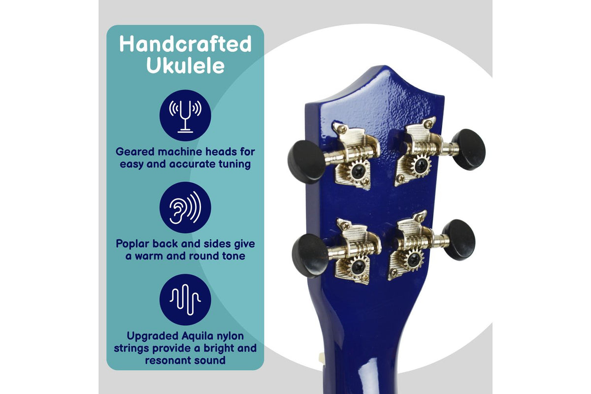 A-star Soprano Ukulele With Bag - Blue-4