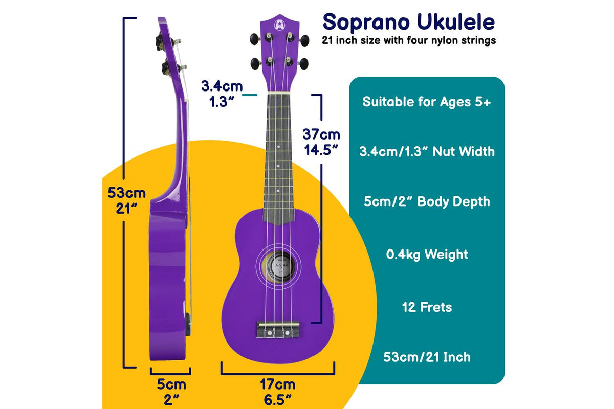 A-star Rocket Series Soprano Ukulele With Bag - Purple-2