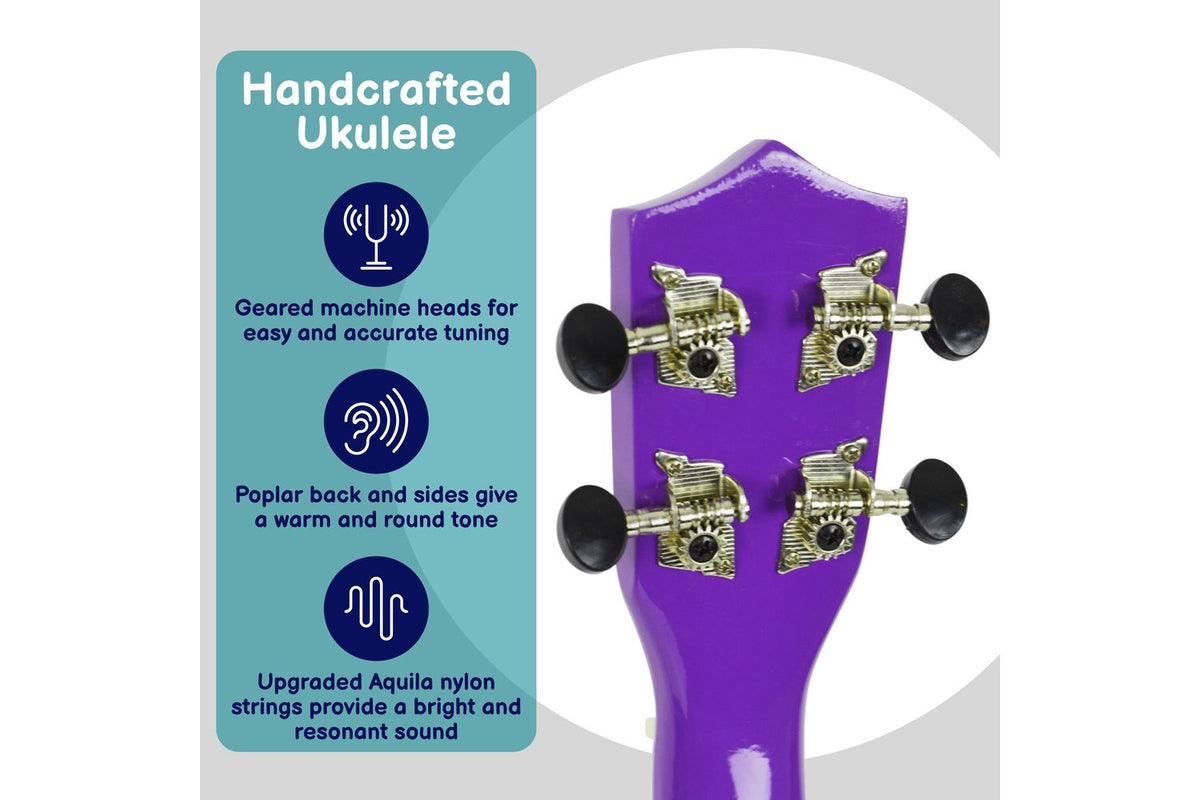 A-star Rocket Series Soprano Ukulele With Bag - Purple-4