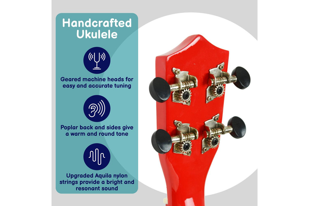 A-star Rocket Series Soprano Ukulele With Bag - Red-4