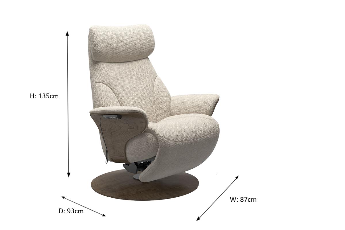 Adam Armchair | Power Recliner | Fabric | Offwhite-3