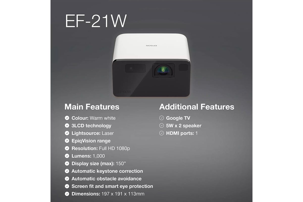 Epson EF-21W Full HD Projector | White-6
