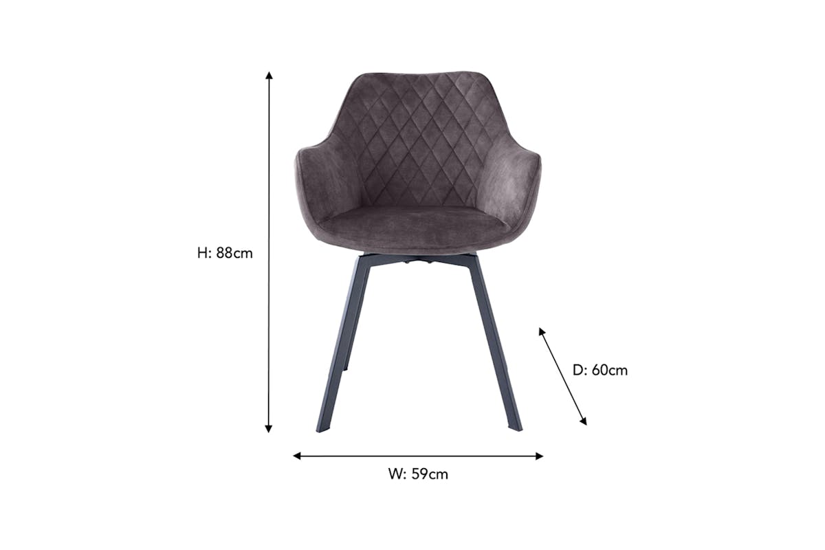 Dion Dining Chair | Swivel | Graphite-10