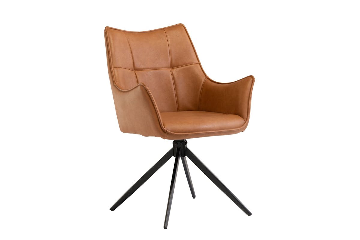 Luxury Vito Dining Chairs | Leather | Brown | Set of 2-4