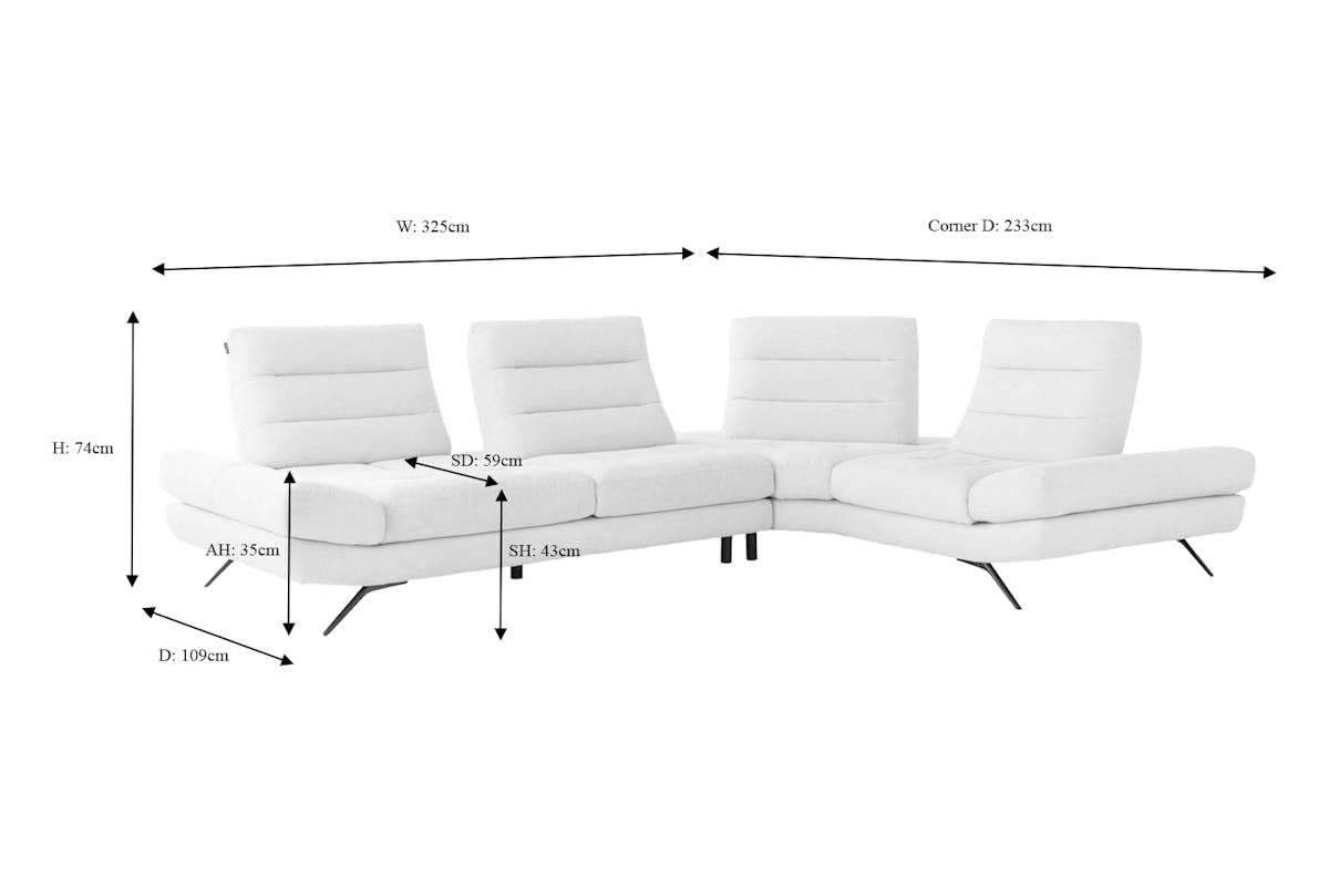 Vitali Corner Sofa | White-3