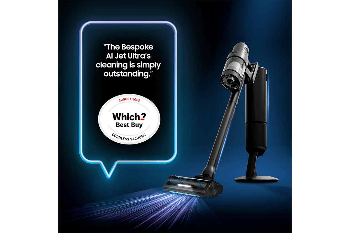 Samsung Bespoke AI Jet Ultra Cordless Stick Vacuum Cleaner, Max 400W Suction Power | VS90F40DEK/EU-17