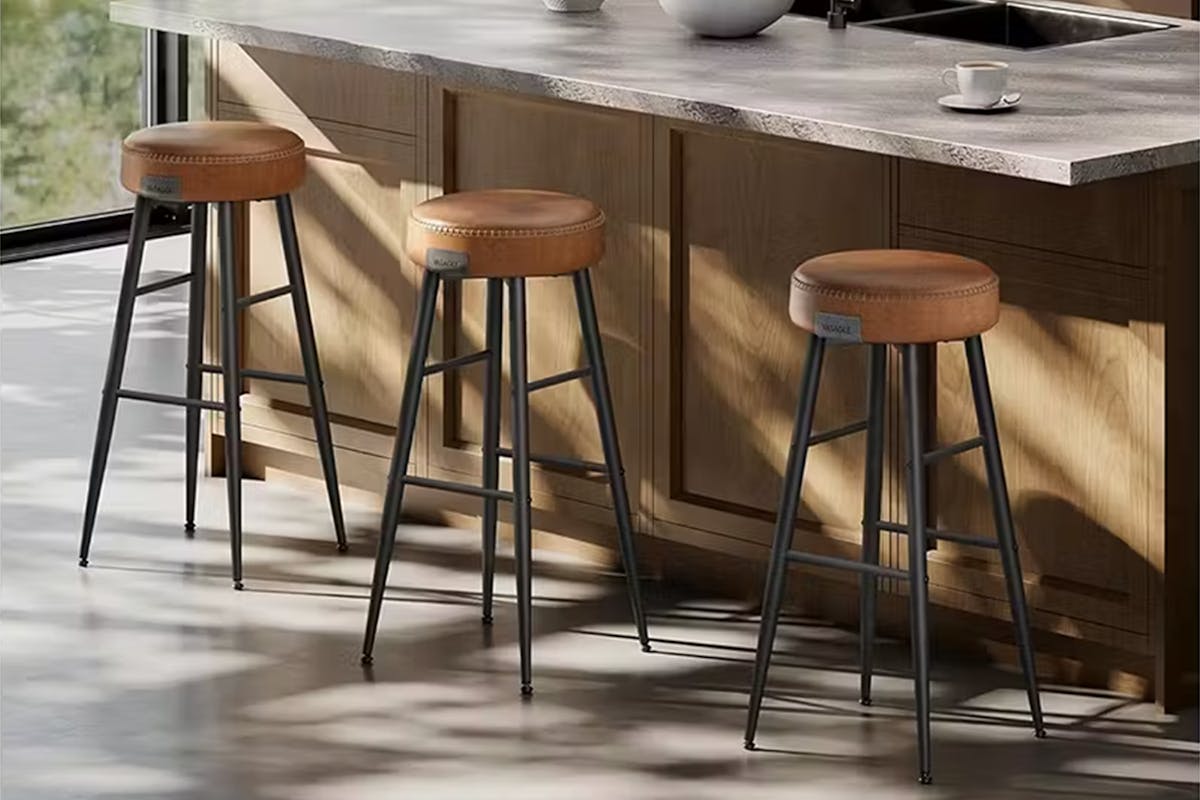 Vasagle Bar Stools | Echo Collection | High | Caramel Brown | Set of 2-2