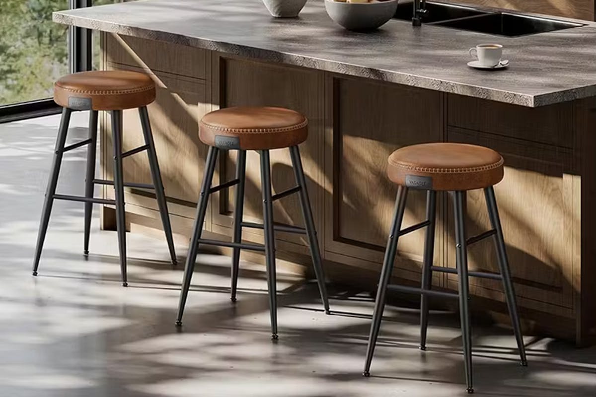 Vasagle Bar Stools | Echo Collection | Low | Caramel Brown | Set of 2-2